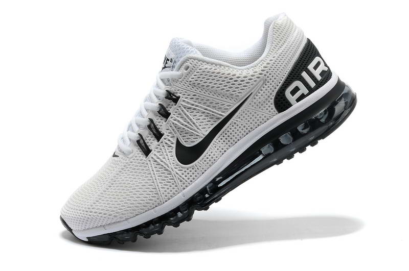 Pas cher Nike Air Max 2013 KPU Chaussures Hommes Blanc Noir (3)
